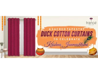 Celebrate krishna janmasgtami with our duck cotton curtains